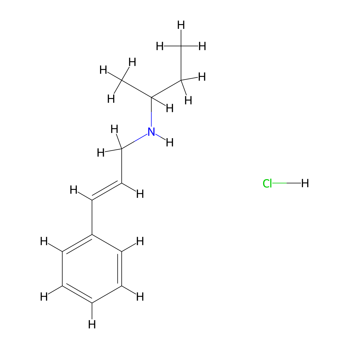 sec-Butyl[(2E)-3-phenyl-2-propen-1-yl]amine hydrochloride molecular structure, CAS 1159698-17-5