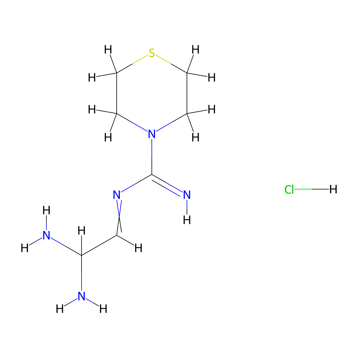 N-(2,2-Diaminoethylidene)thiomorpholine-4-carboximidamide hydrochloride molecular structure, CAS 1159699-46-3
