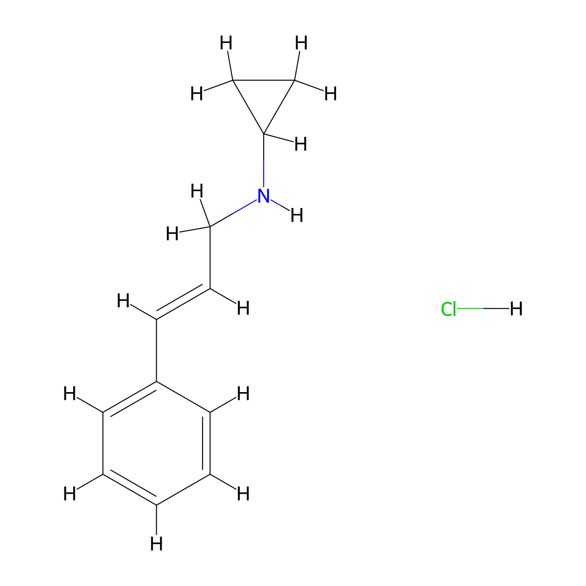 N-[(2E)-3-Phenyl-2-propen-1-yl]cyclopropanamine hydrochloride molecular structure, CAS 1159700-17-0