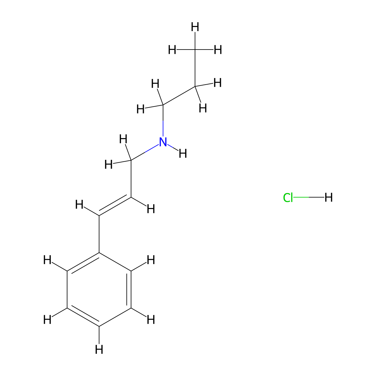 [(2E)-3-Phenyl-2-propen-1-yl]propylamine hydrochloride molecular structure, CAS 1159701-01-5