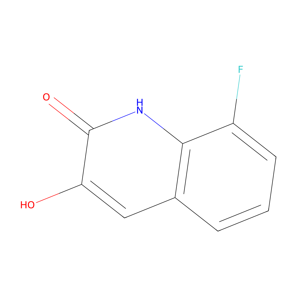 8-Fluoro-3-hydroxyquinolin-2(1H)-one molecular structure, CAS 1159706-28-1
