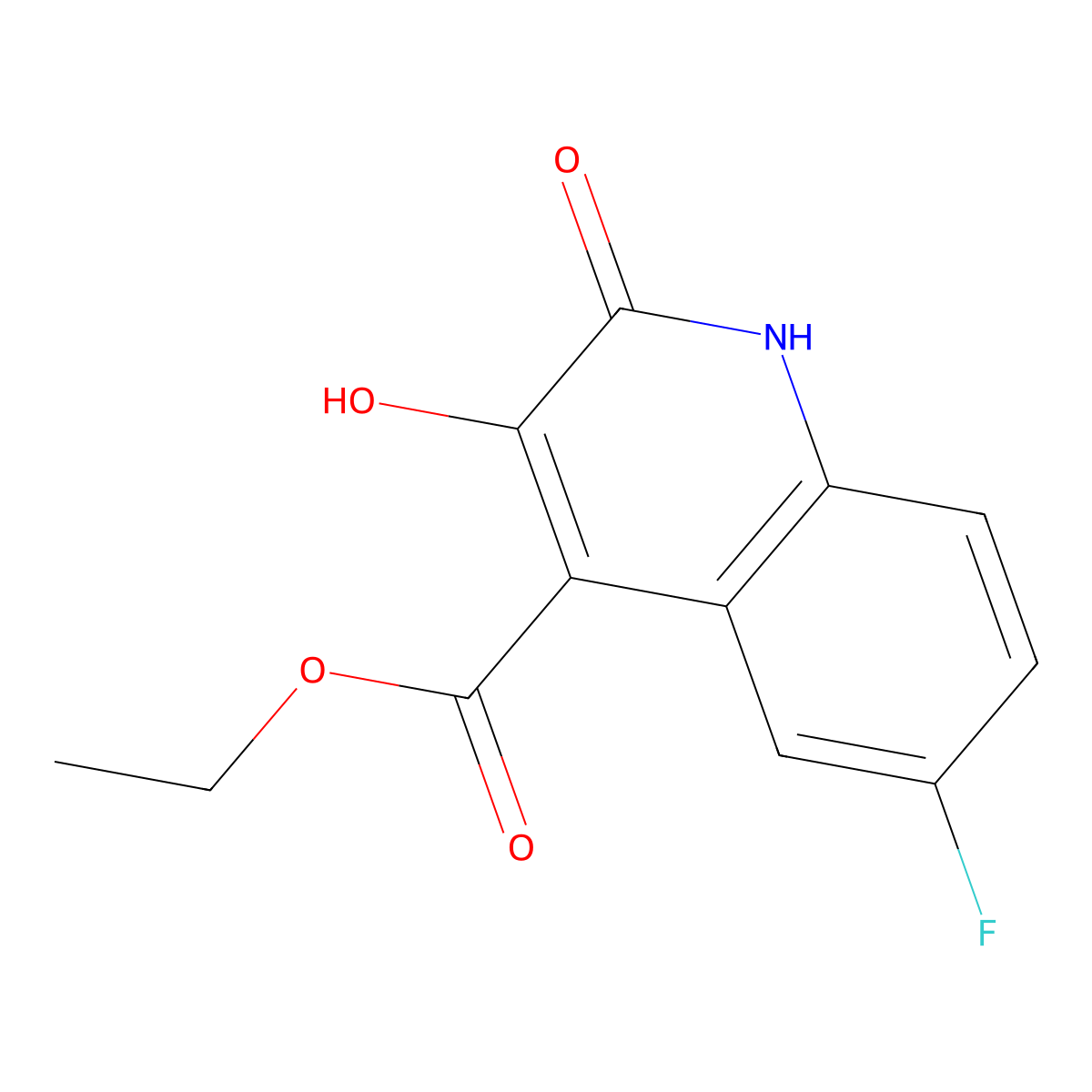 Ethyl 6-fluoro-3-hydroxy-2-oxo-1,2-dihydroquinoline-4-carboxylate molecular structure, CAS 1159706-45-2