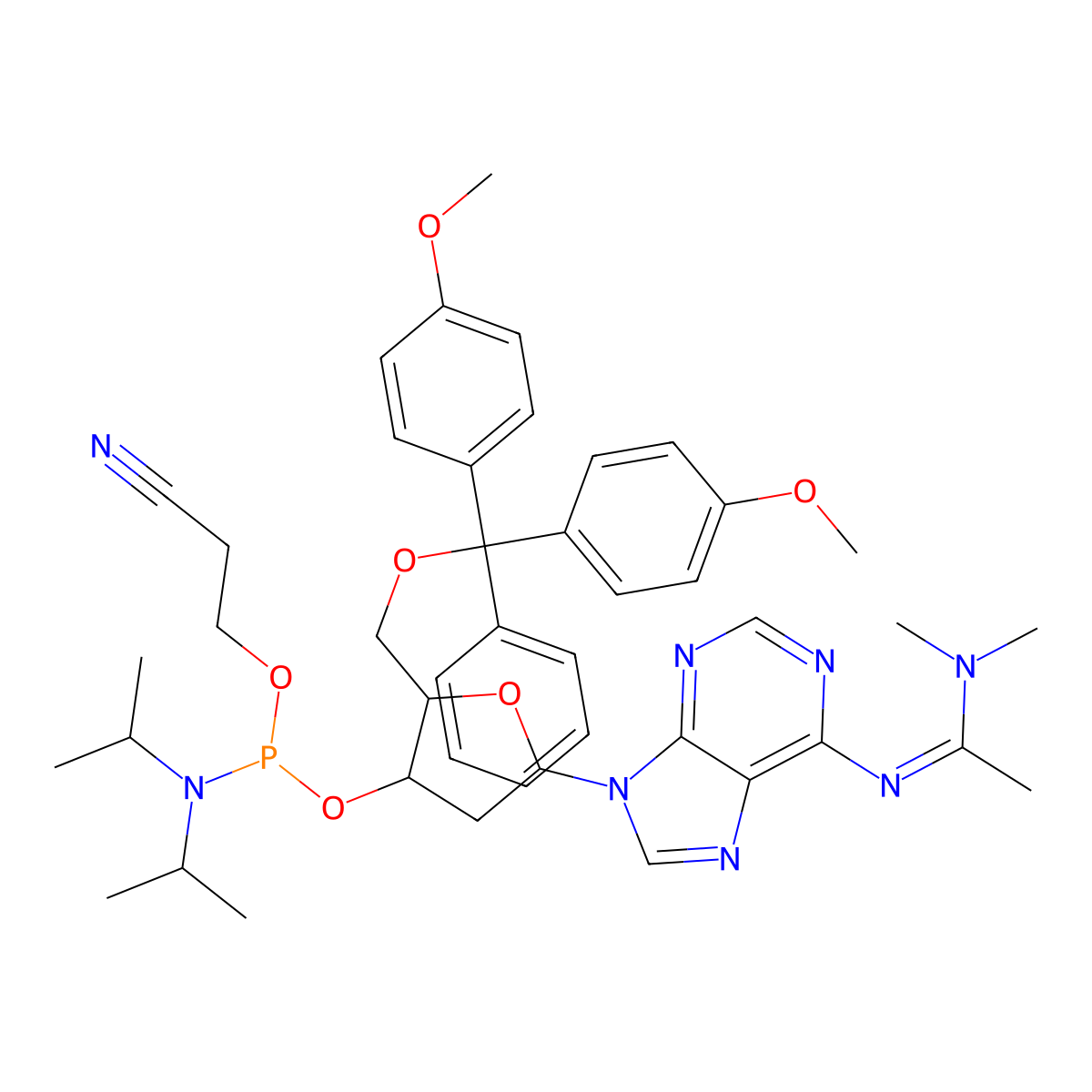 DNA A(dma) amidite molecular structure, CAS 115973-59-6