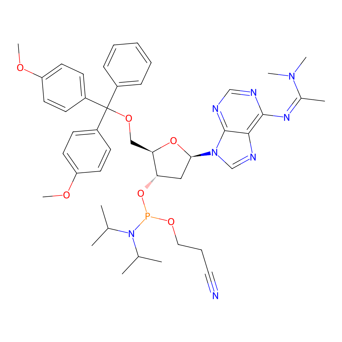DNA A(dma) amidite molecular structure, CAS 115973-59-6
