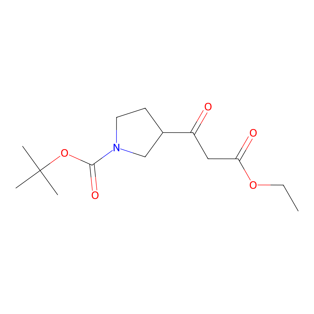 tert-butyl (3R)-3-(3-ethoxy-3-oxopropanoyl)pyrrolidine-1-carboxylate molecular structure, CAS 1159732-92-9