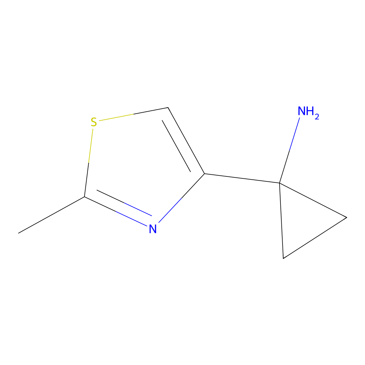 1-(2-Methyl-thiazol-4-yl)-cyclopropylamine molecular structure, CAS 1159733-49-9