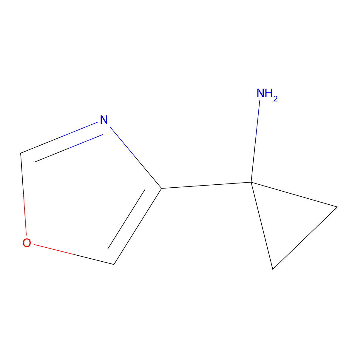 1-Oxazol-4-yl-cyclopropylamine molecular structure, CAS 1159733-51-3