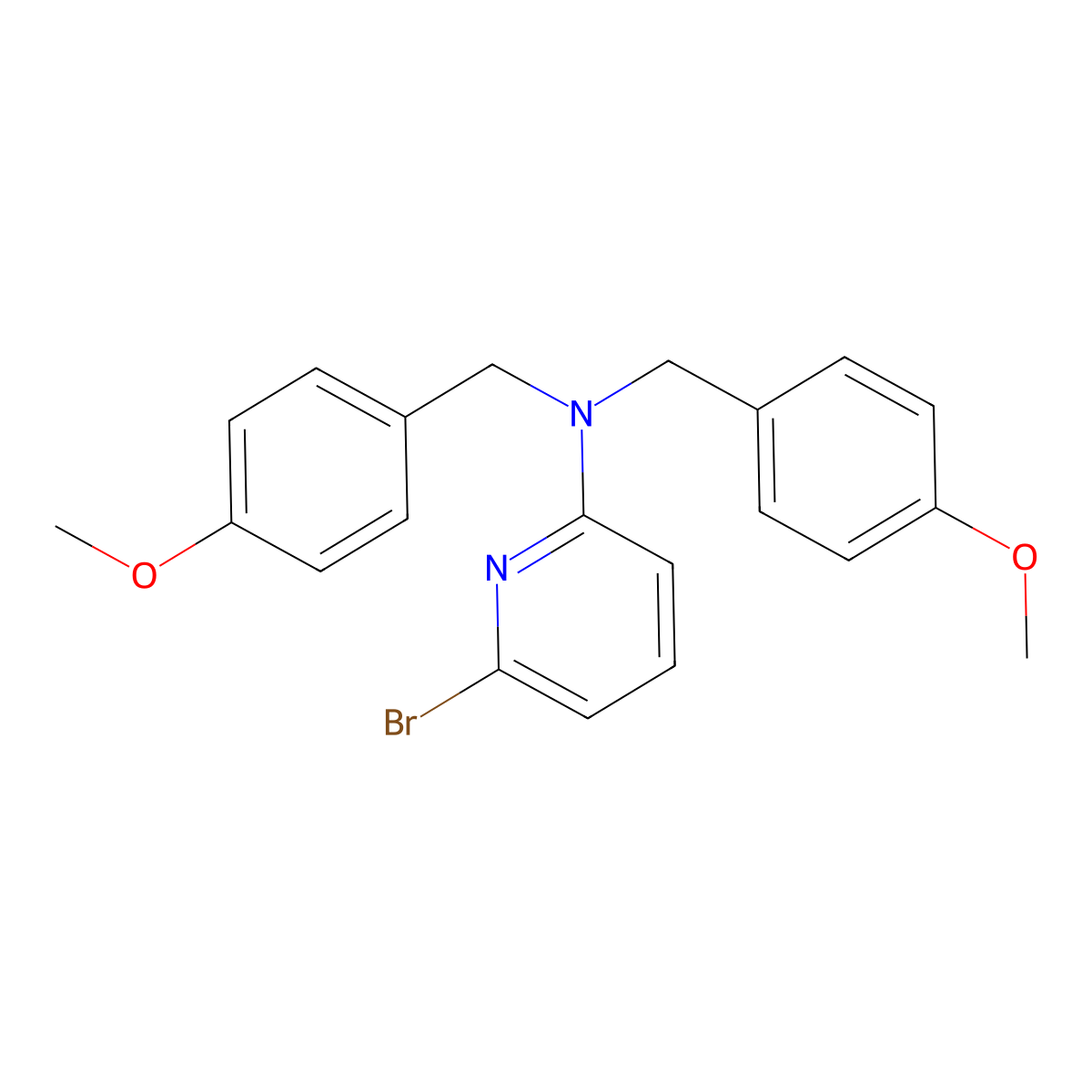N,N-bis(4-methoxybenzyl)-6-bromopyridin-2-amine molecular structure, CAS 1159733-59-1