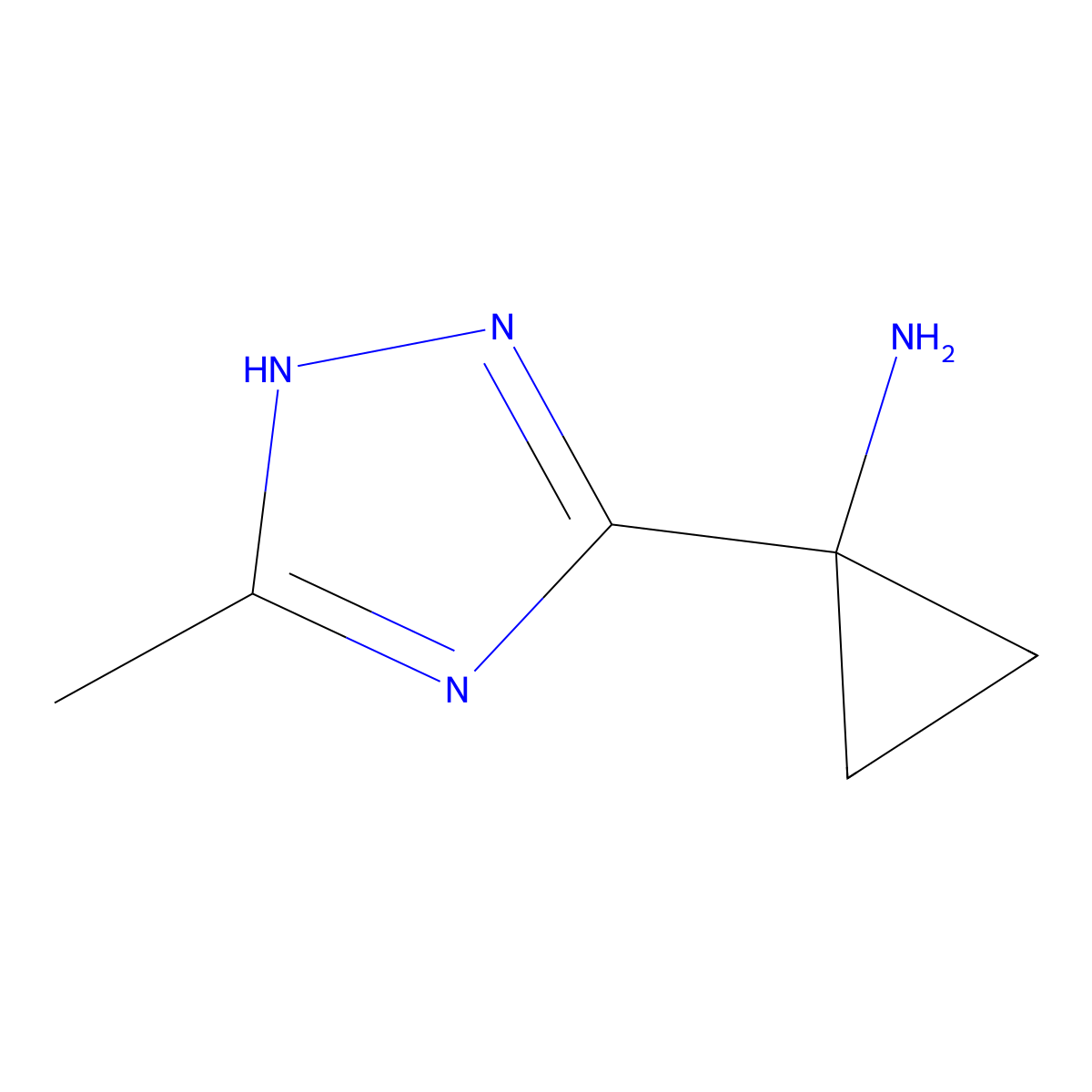 1-(5-methyl-4H-[1,2,4]triazol-3-yl)-cyclopropylamine molecular structure, CAS 1159734-09-4