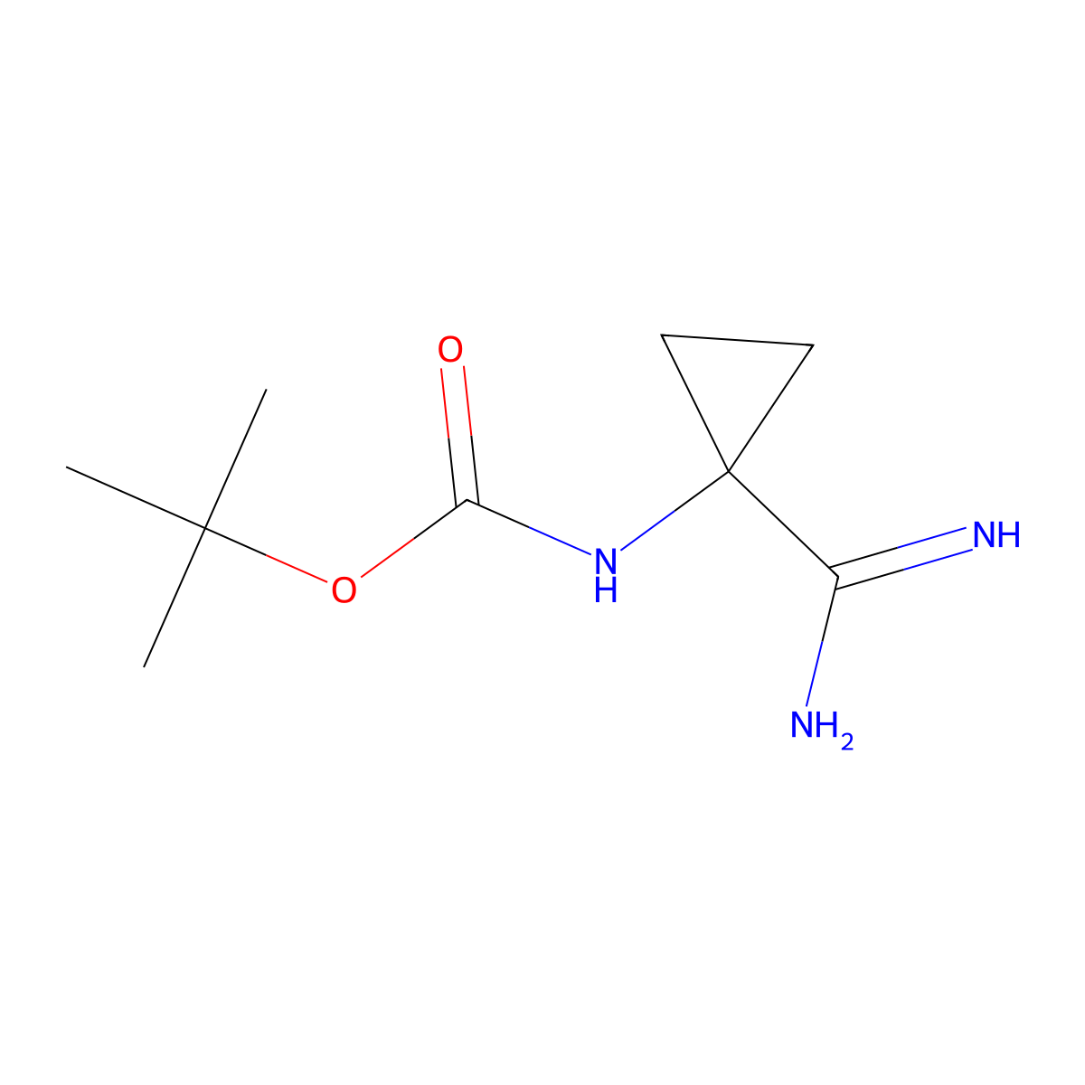 tert-butyl N-(1-carbamimidoylcyclopropyl)carbamate molecular structure, CAS 1159734-19-6