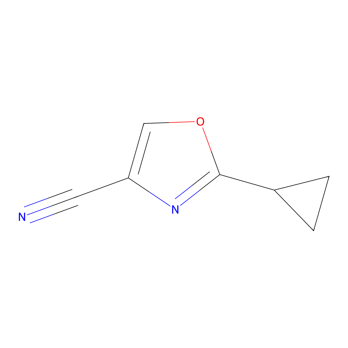 2-Cyclopropyloxazole-4-carbonitrile molecular structure, CAS 1159734-36-7