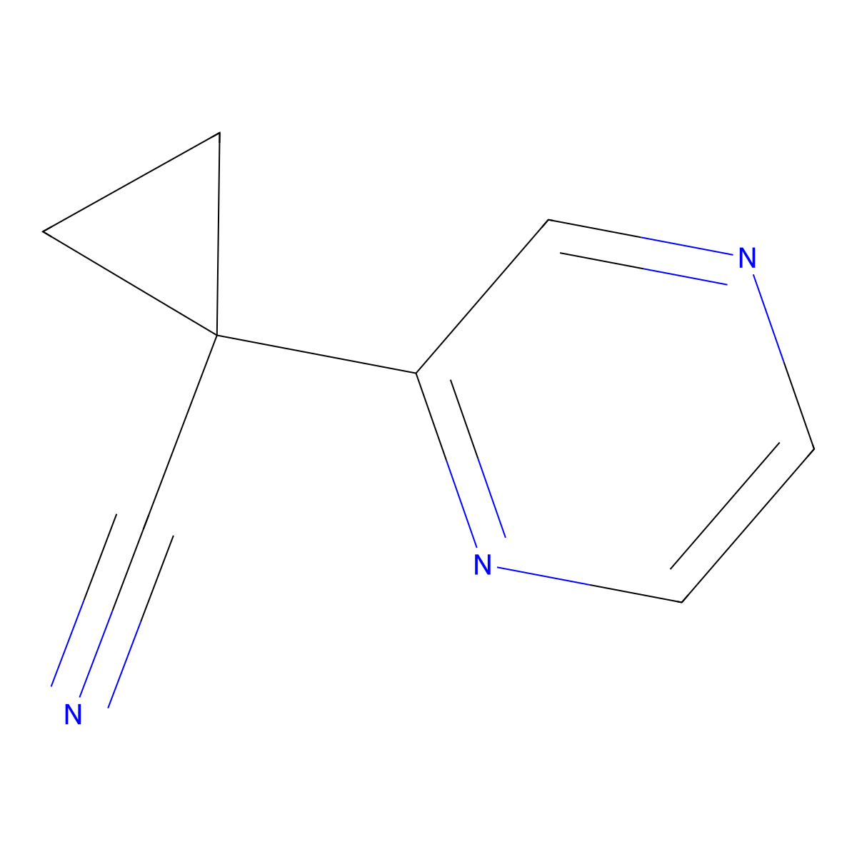 1-(Pyrazin-2-YL)cyclopropanecarbonitrile molecular structure, CAS 1159734-50-5