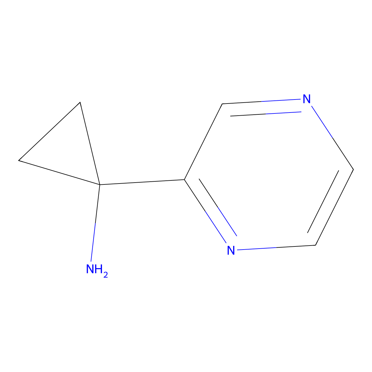1-(Pyrazin-2-YL)cyclopropan-1-amine molecular structure, CAS 1159734-56-1