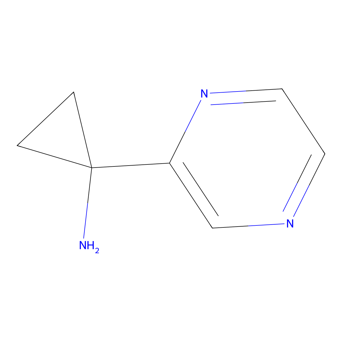 1-(Pyrazin-2-YL)cyclopropan-1-amine molecular structure, CAS 1159734-56-1