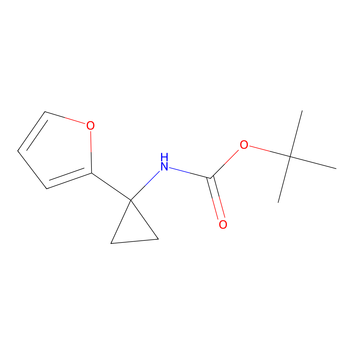 tert-Butyl (1-(furan-2-yl)cyclopropyl)carbamate molecular structure, CAS 1159734-58-3
