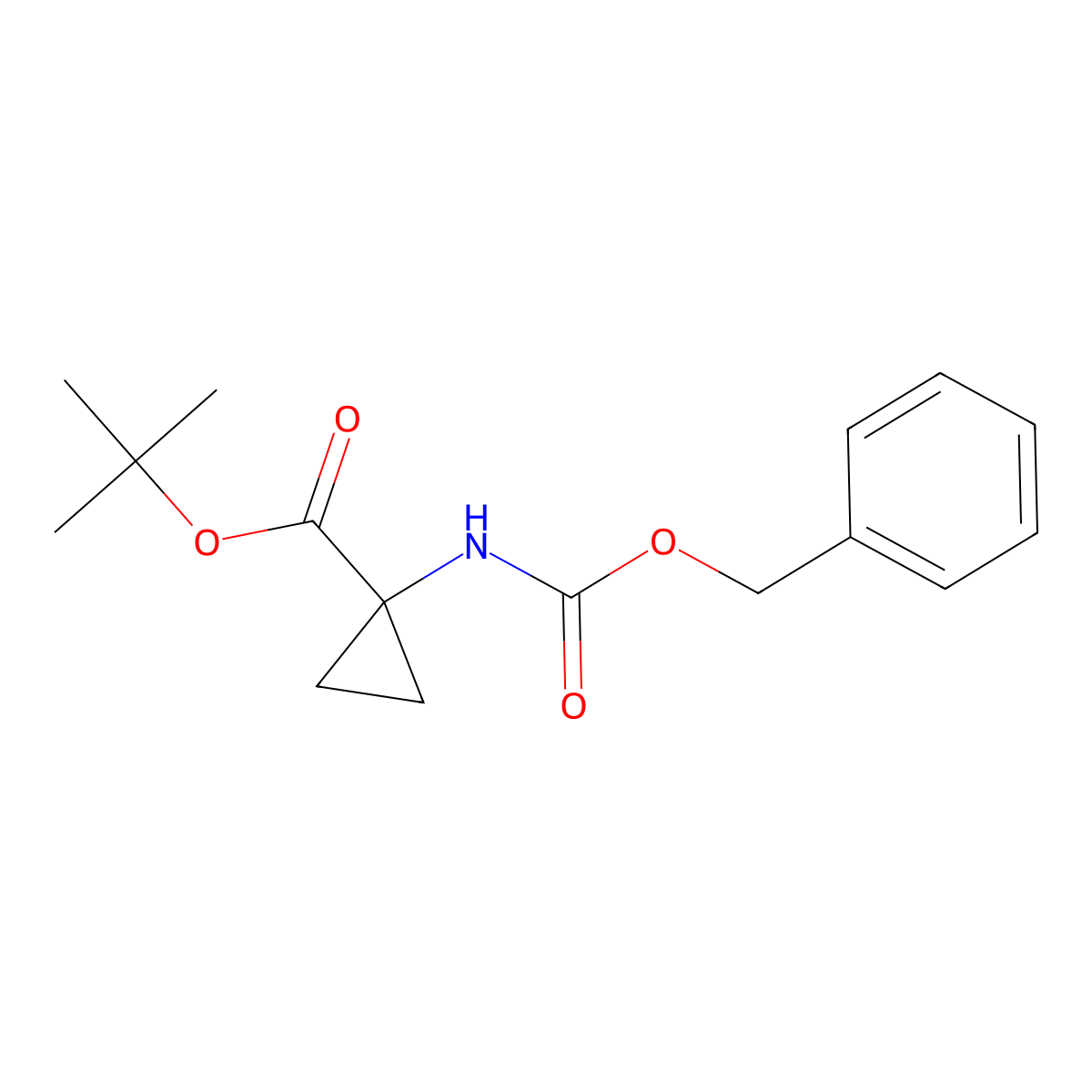 Tert-butyl 1-(((benzyloxy)carbonyl)amino)cyclopropane-1-carboxylate molecular structure, CAS 1159735-75-7