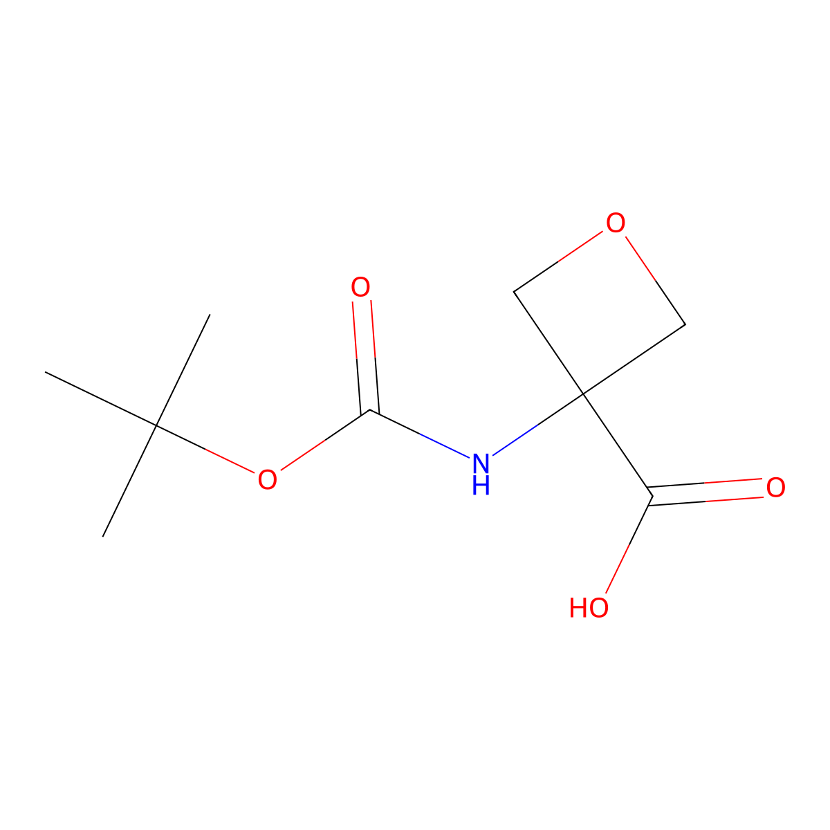 3-(Boc-amino)oxetane-3-carboxylic acid molecular structure, CAS 1159736-25-0