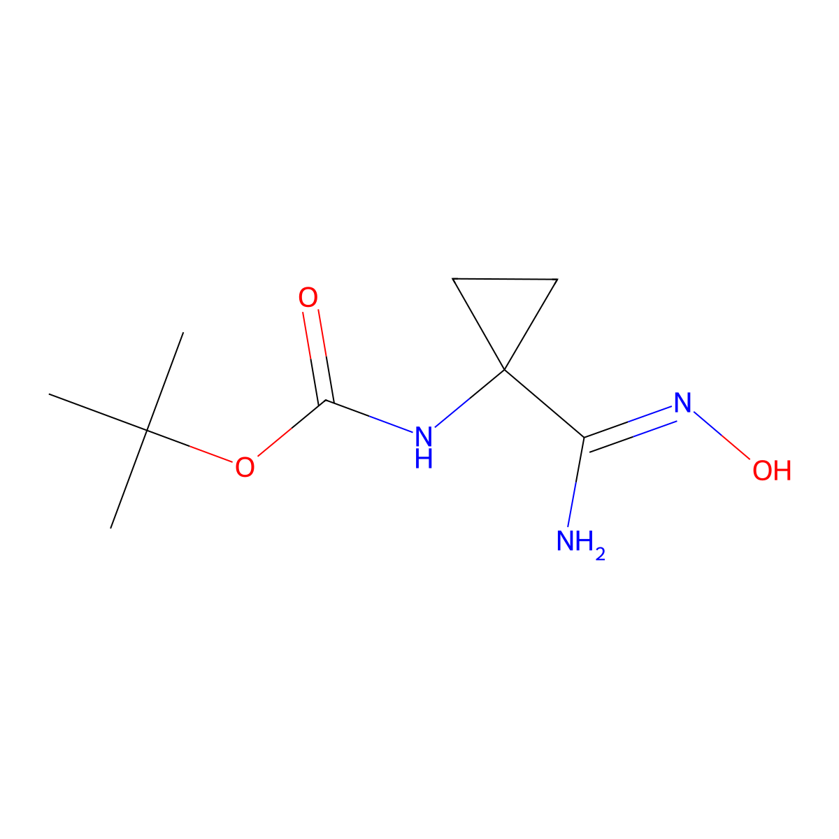 [1-(N-Hydroxy-carbamimidoyl)-cyclopropyl]-carbamic acid tert-butyl ester molecular structure, CAS 1159737-09-3