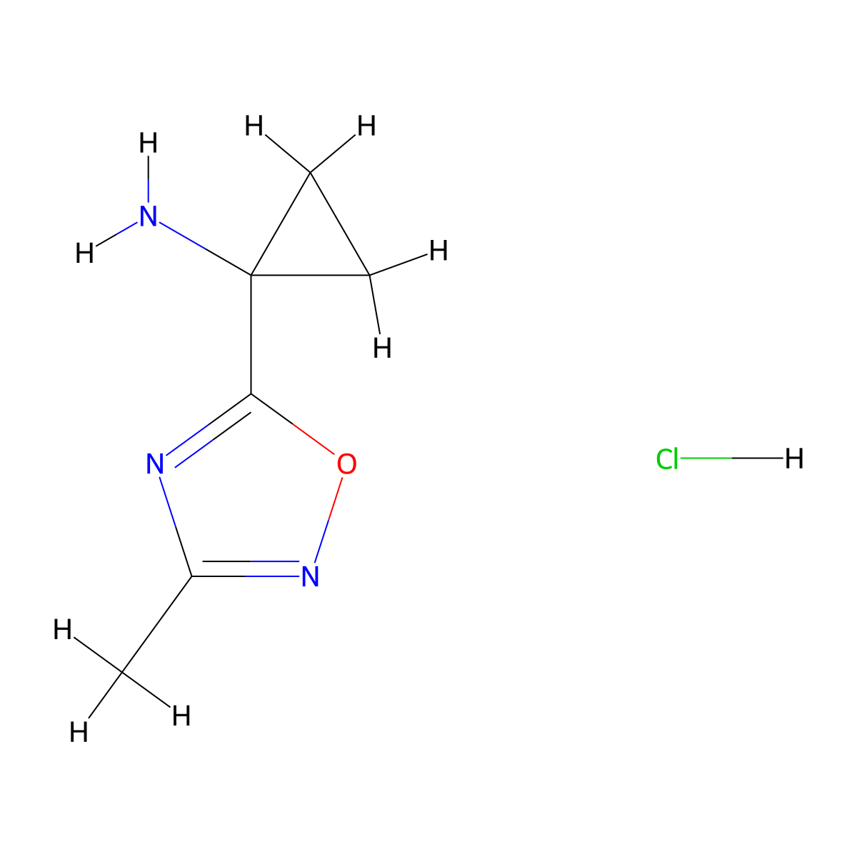 1-(3-Methyl-1,2,4-oxadiazol-5-yl)cyclopropanamine hydrochloride molecular structure, CAS 1159737-11-7