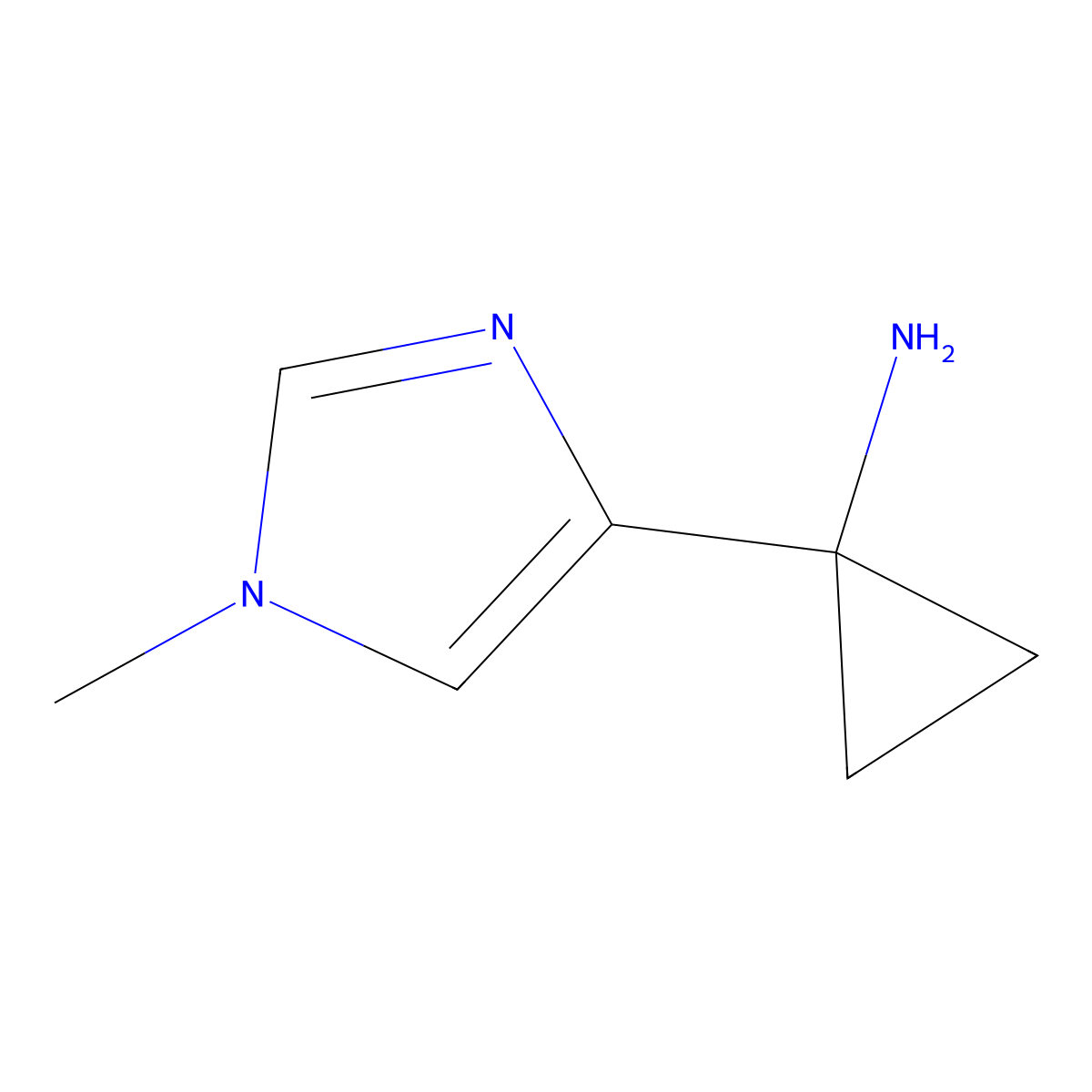 1-(1-Methyl-1h-imidazol-4-yl)cyclopropan-1-amine molecular structure, CAS 1159737-42-4