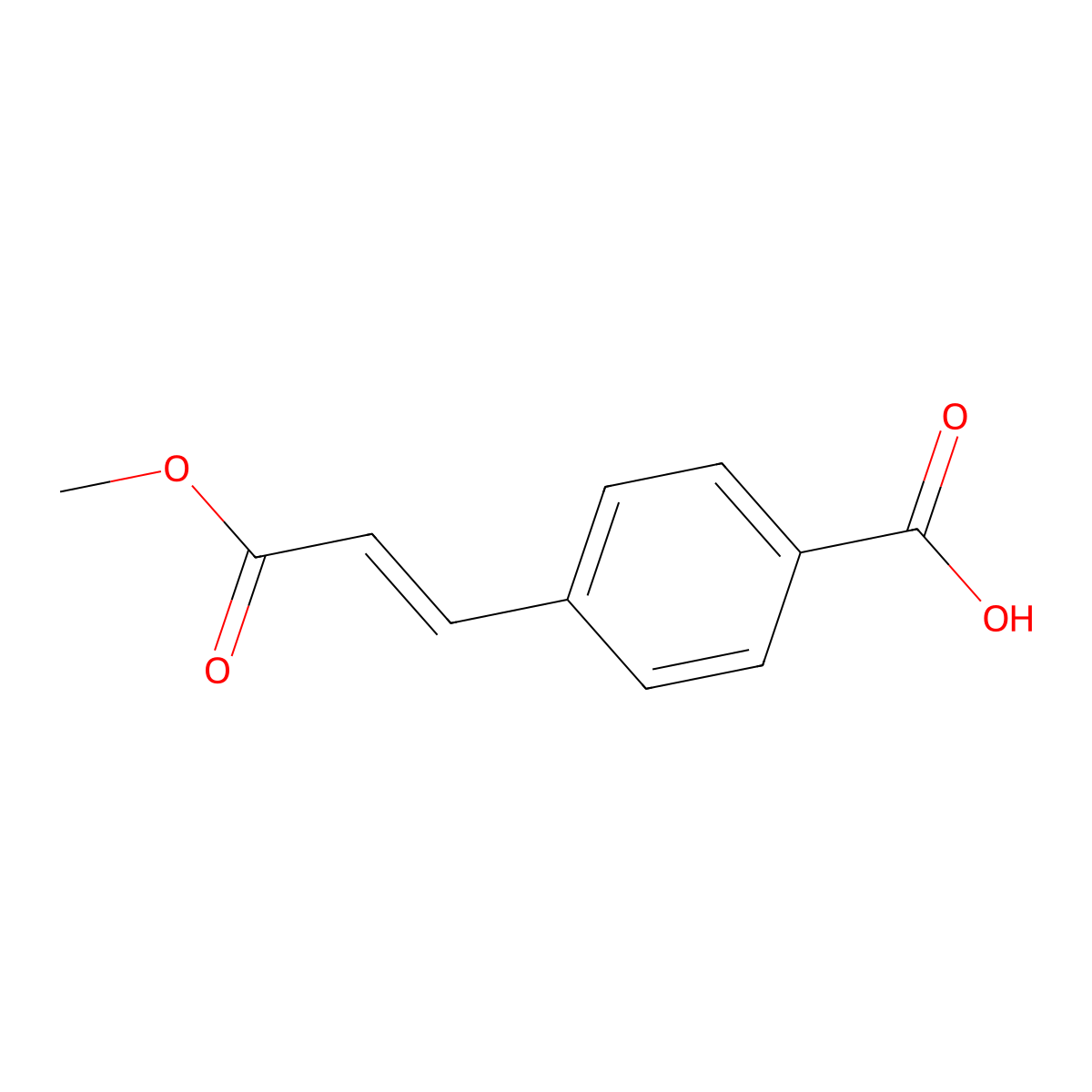 4-((1E)-3-methoxy-3-oxoprop-1-en-1-yl)benzoic acid molecular structure, CAS 115974-97-5