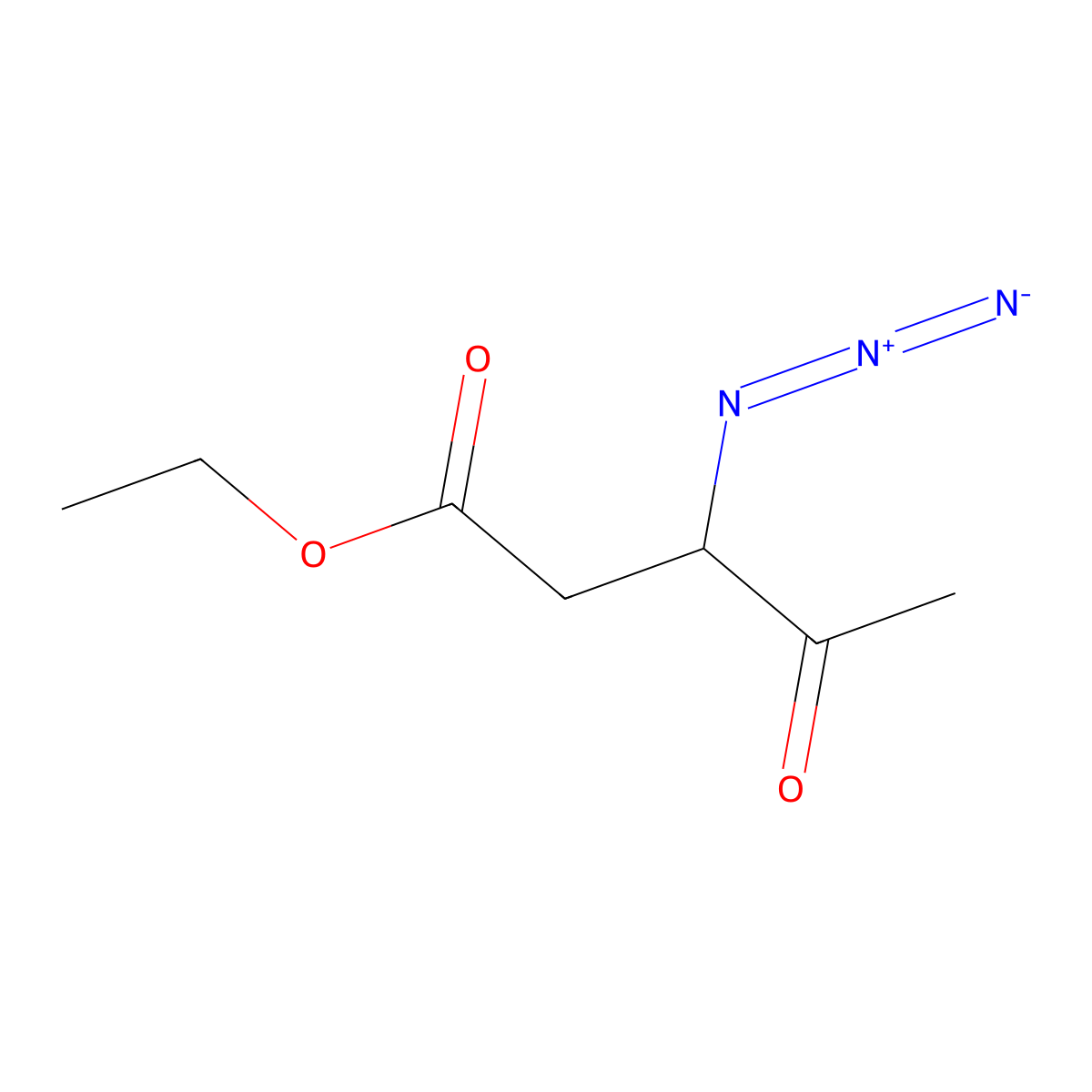 Ethyl 3-azido-4-oxopentanoate molecular structure, CAS 115975-44-5