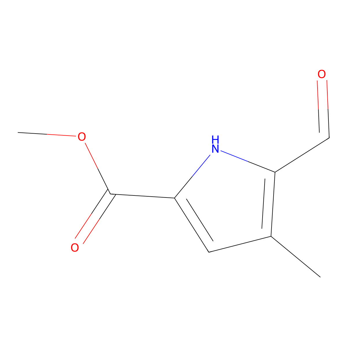 Methyl 5-formyl-4-methyl-1H-pyrrole-2-carboxylate molecular structure, CAS 115976-53-9