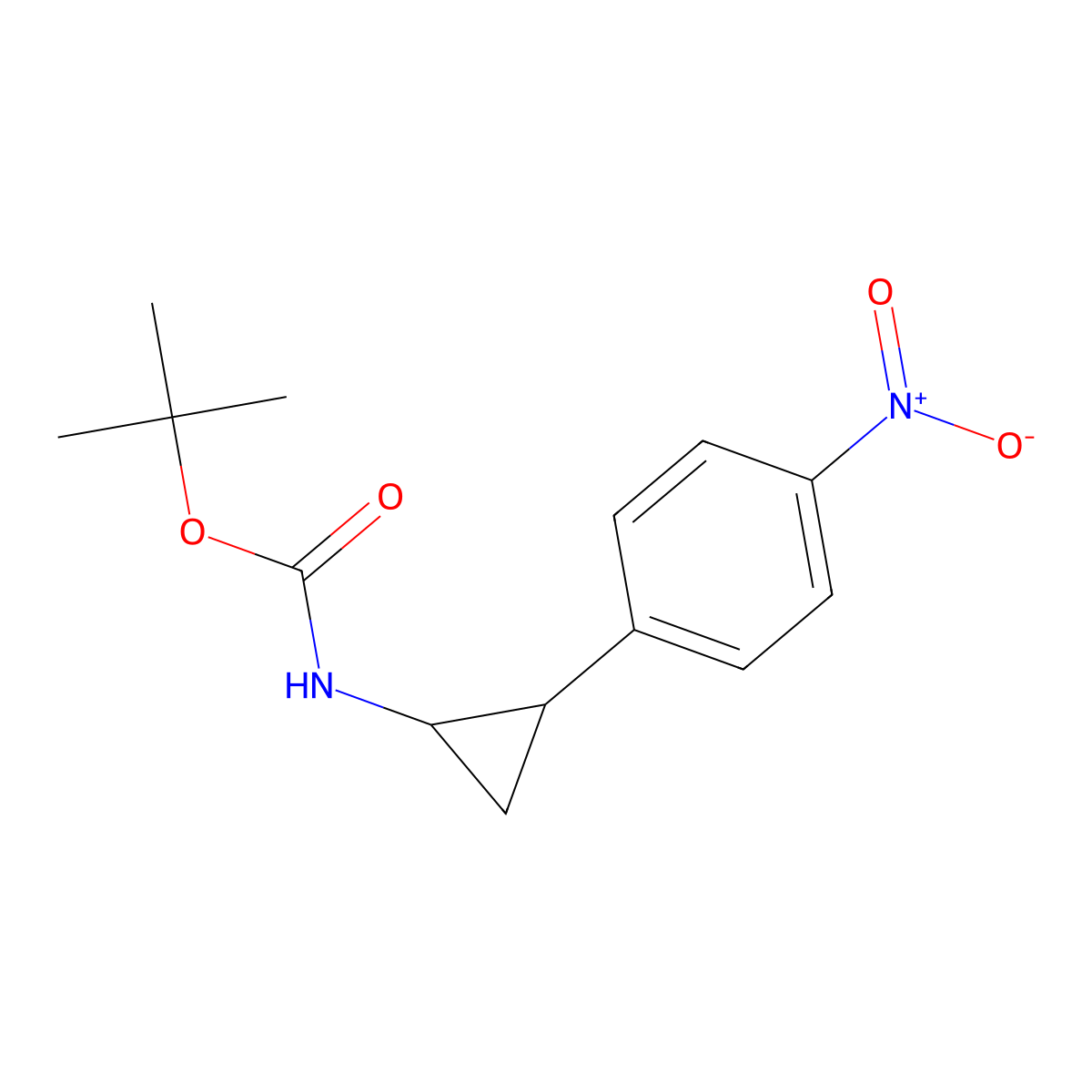 Tert-Butyl ((1R,2S)-2-(4-nitrophenyl)cyclopropyl)carbamate molecular structure, CAS 115977-41-8