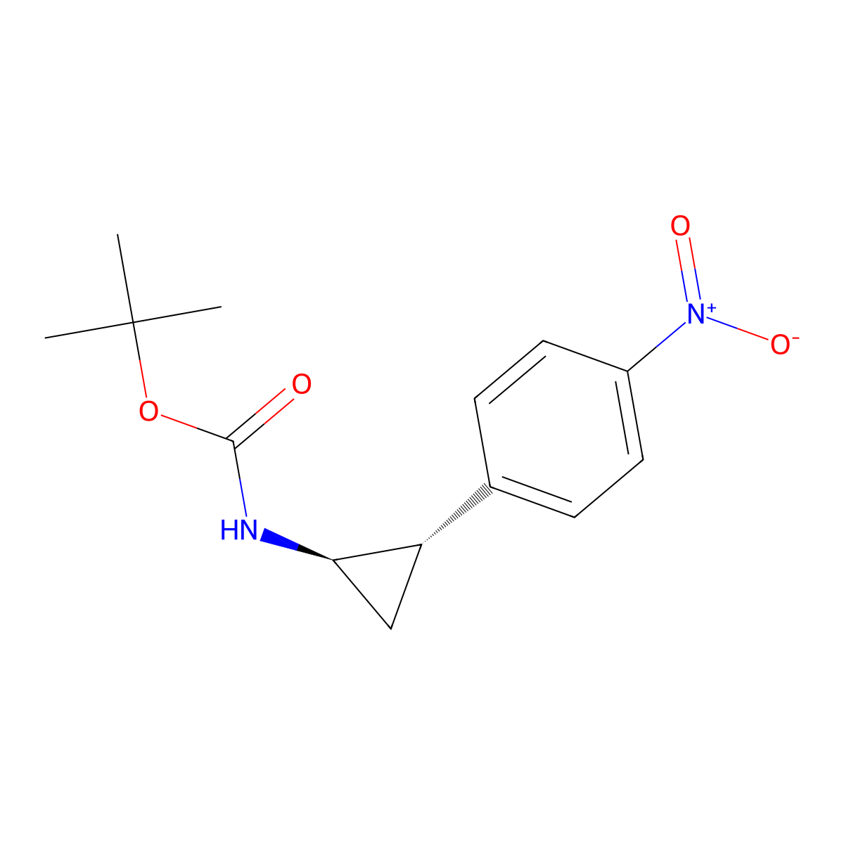 Tert-Butyl ((1R,2S)-2-(4-nitrophenyl)cyclopropyl)carbamate molecular structure, CAS 115977-41-8