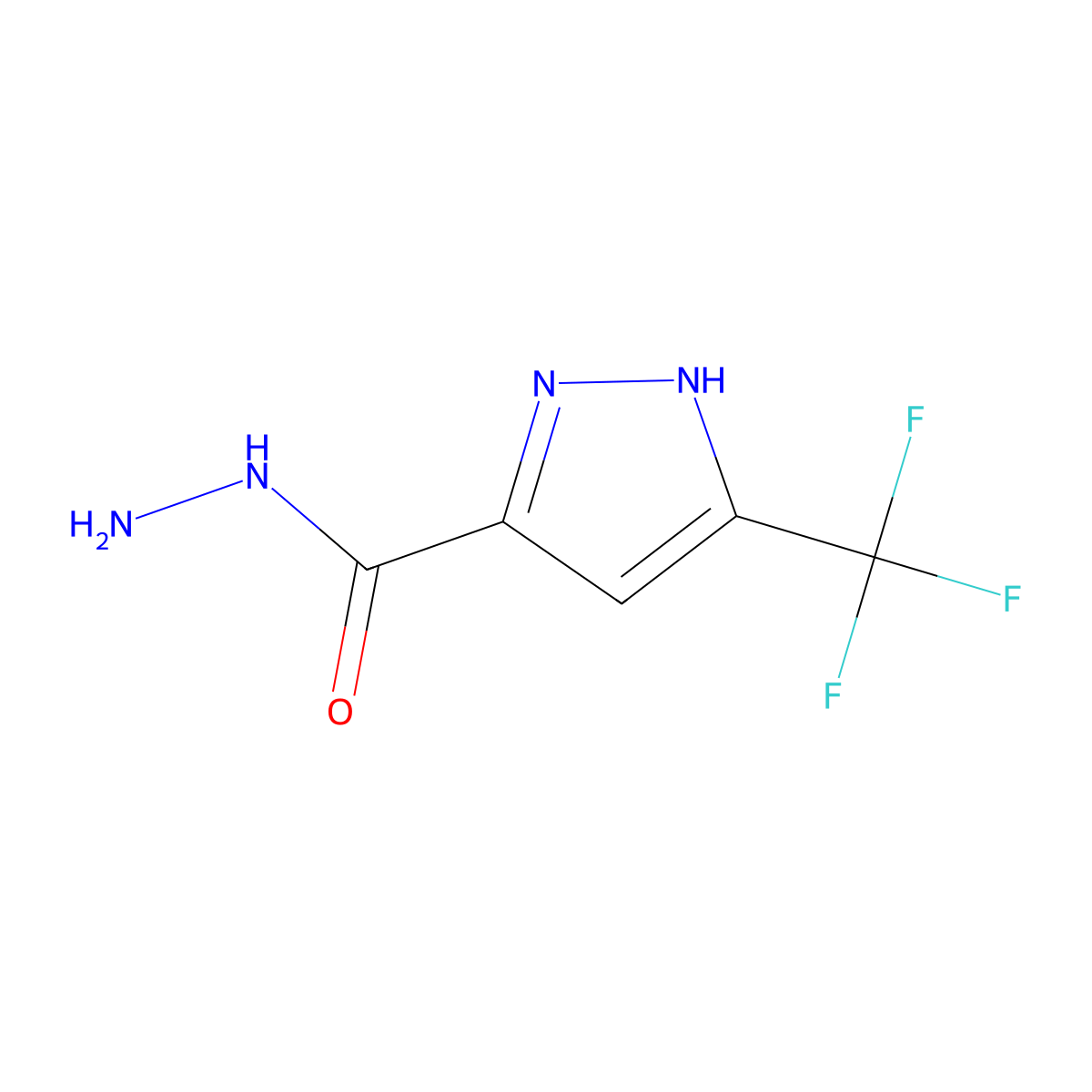 3-(trifluoromethyl)-1H-pyrazole-5-carbohydrazide molecular structure, CAS 1159770-06-5