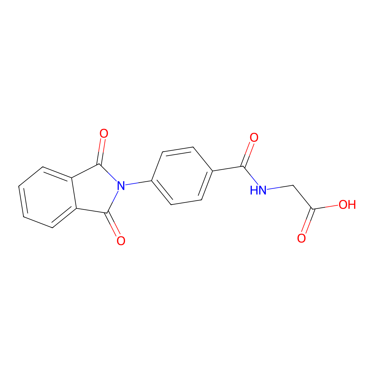 Glycine, N-[4-(1,3-dihydro-1,3-dioxo-2H-isoindol-2-yl)benzoyl]- molecular structure, CAS 115978-01-3