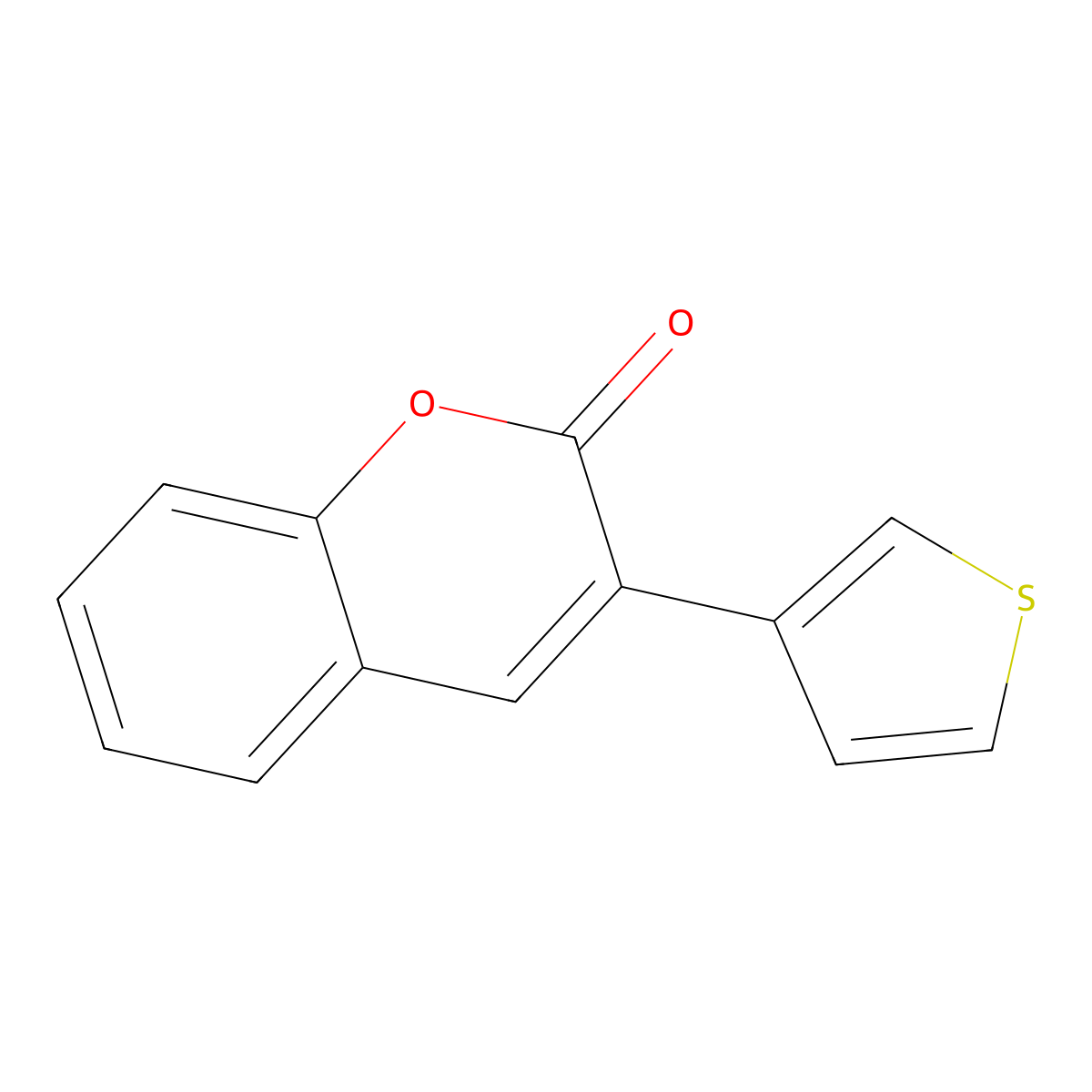 3-(3-Thienyl)-2H-1-benzopyran-2-one molecular structure, CAS 115978-62-6