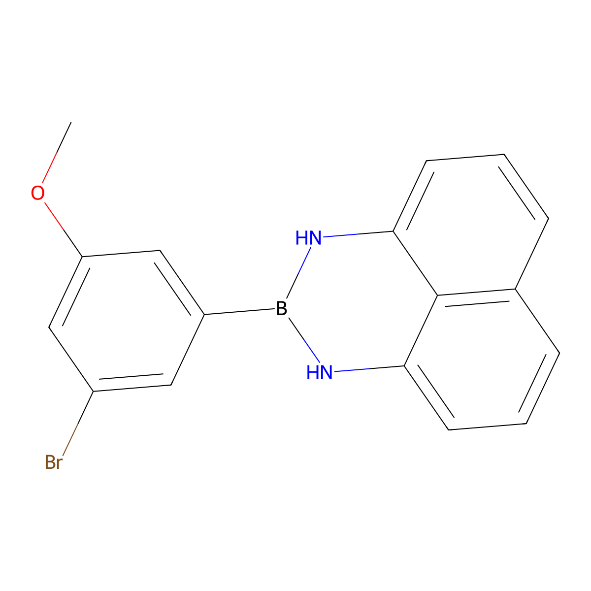 2-(3-Bromo-5-methoxyphenyl)-2,3-dihydro-1H-naphtho[1,8-DE][1,3,2]diazaborinine molecular structure, CAS 1159803-77-6