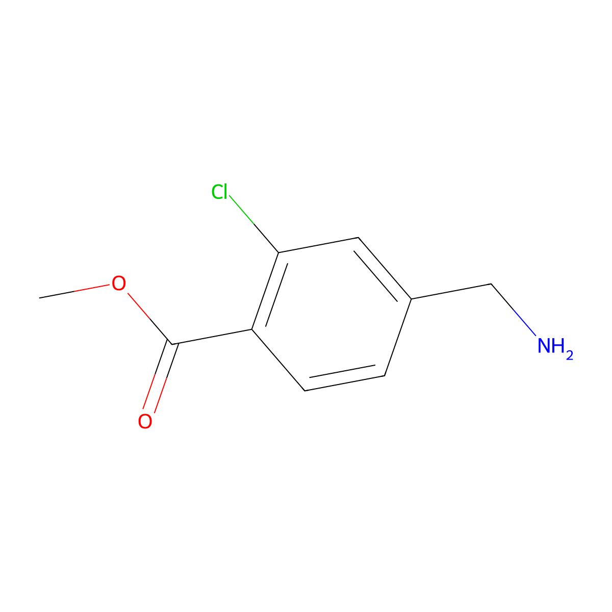Methyl 4-(aminomethyl)-2-chlorobenzoate molecular structure, CAS 1159811-35-4