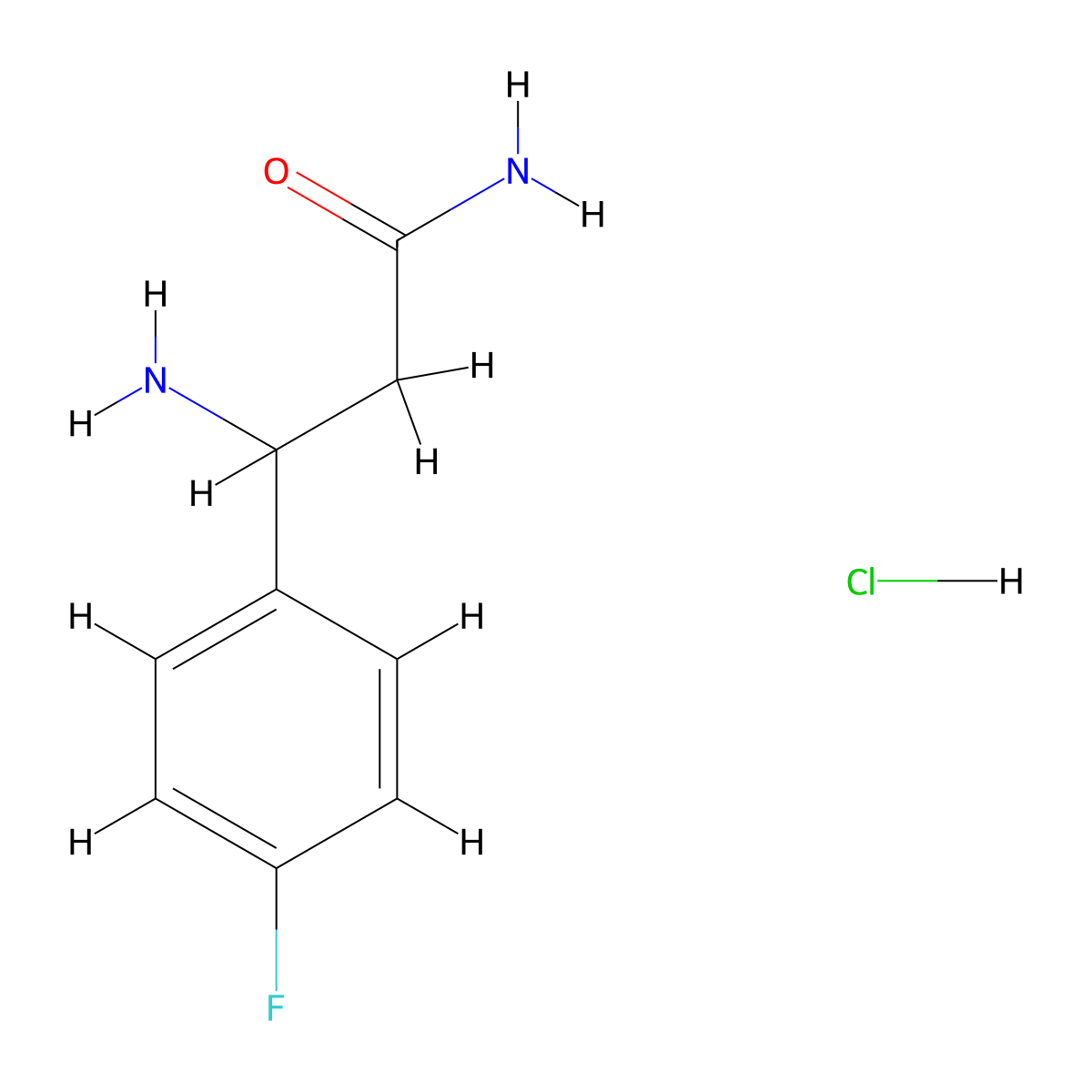 3-Amino-3-(4-fluorophenyl)propanamide hydrochloride molecular structure, CAS 1159812-52-8