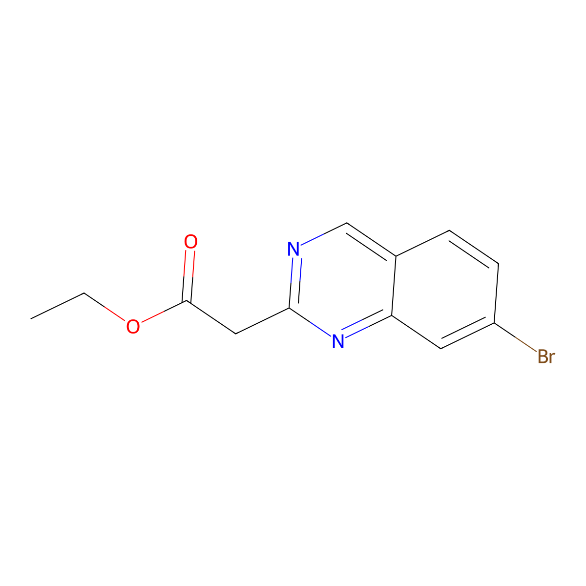 Ethyl 2-(7-bromoquinazolin-2-yl)acetate molecular structure, CAS 1159812-67-5