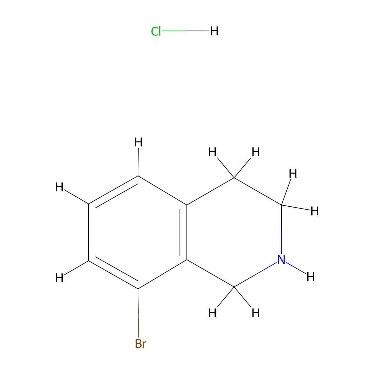 8-Bromo-1,2,3,4-tetrahydroisoquinoline--hydrogen chloride (1/1) molecular structure, CAS 1159813-53-2