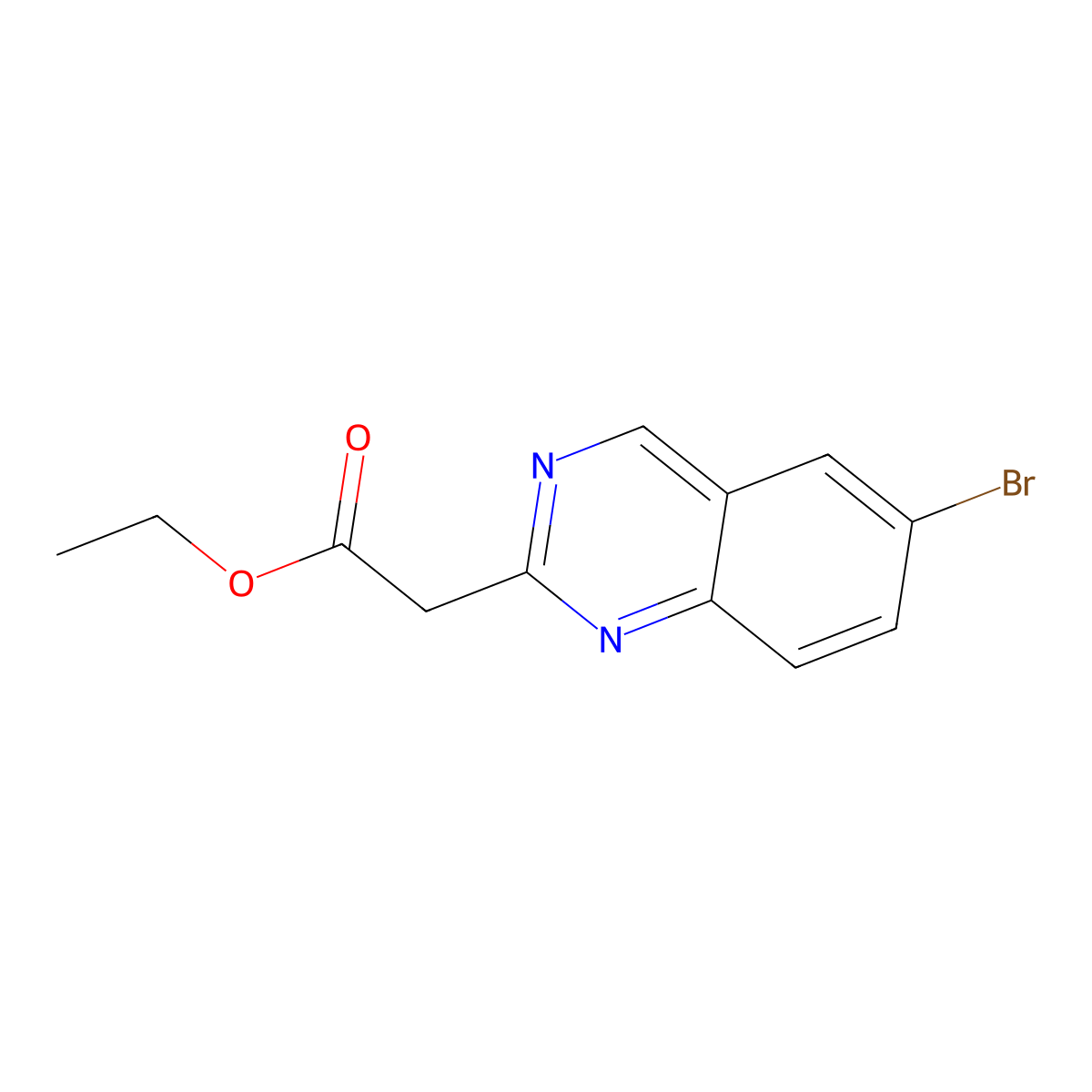 Ethyl 2-(6-bromoquinazolin-2-yl)acetate molecular structure, CAS 1159813-62-3