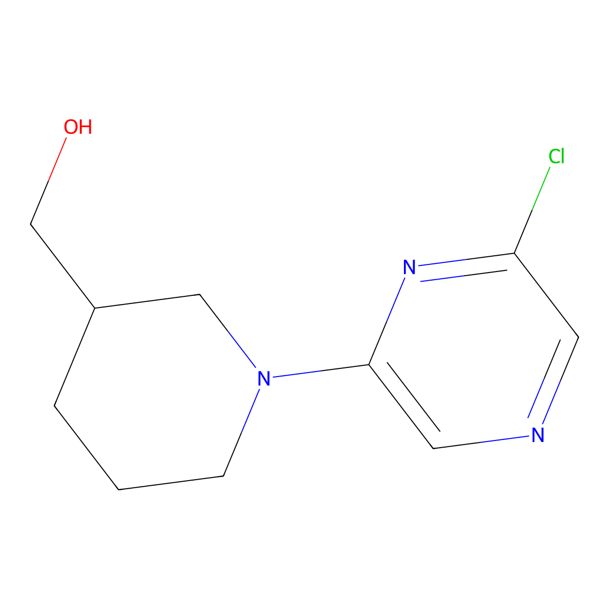 (1-(6-Chloropyrazin-2-yl)piperidin-3-yl)methanol molecular structure, CAS 1159814-02-4