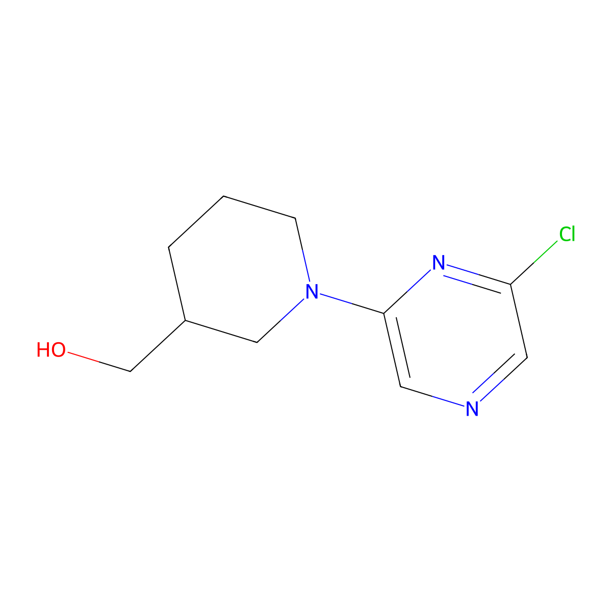 (1-(6-Chloropyrazin-2-yl)piperidin-3-yl)methanol molecular structure, CAS 1159814-02-4