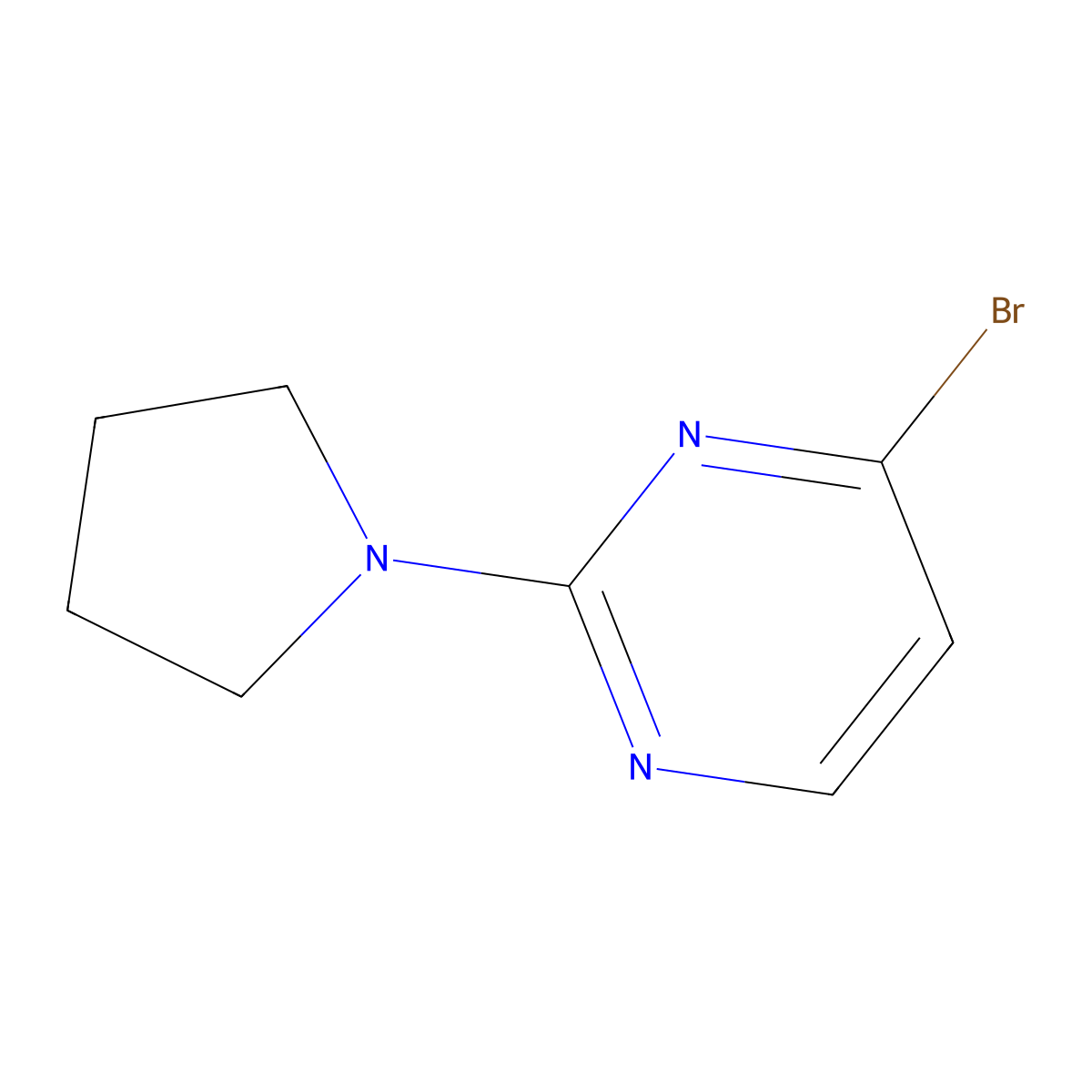 4-Bromo-2-(pyrrolidin-1-YL)pyrimidine molecular structure, CAS 1159814-05-7