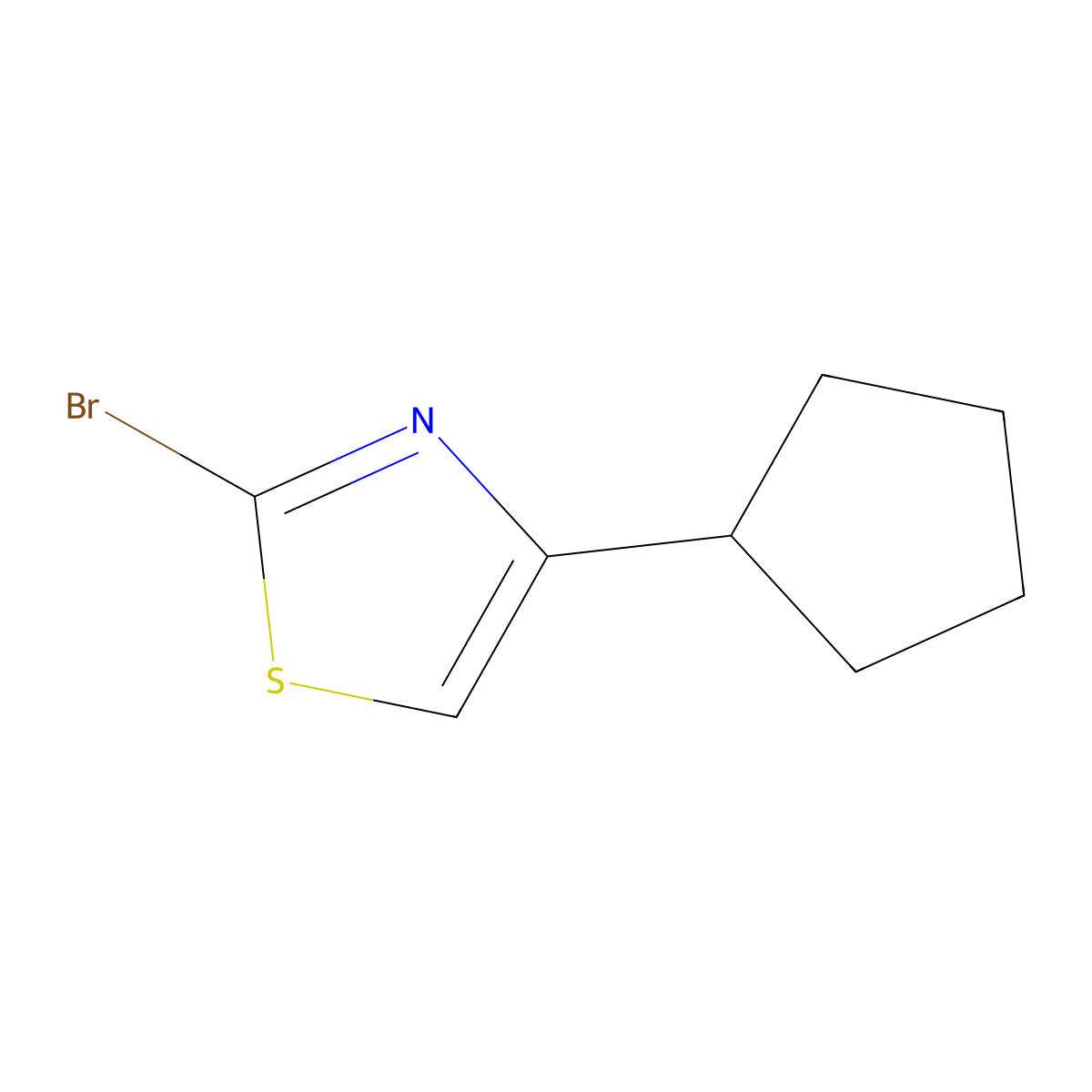 2-Bromo-4-cyclopentyl-1,3-thiazole molecular structure, CAS 1159814-15-9