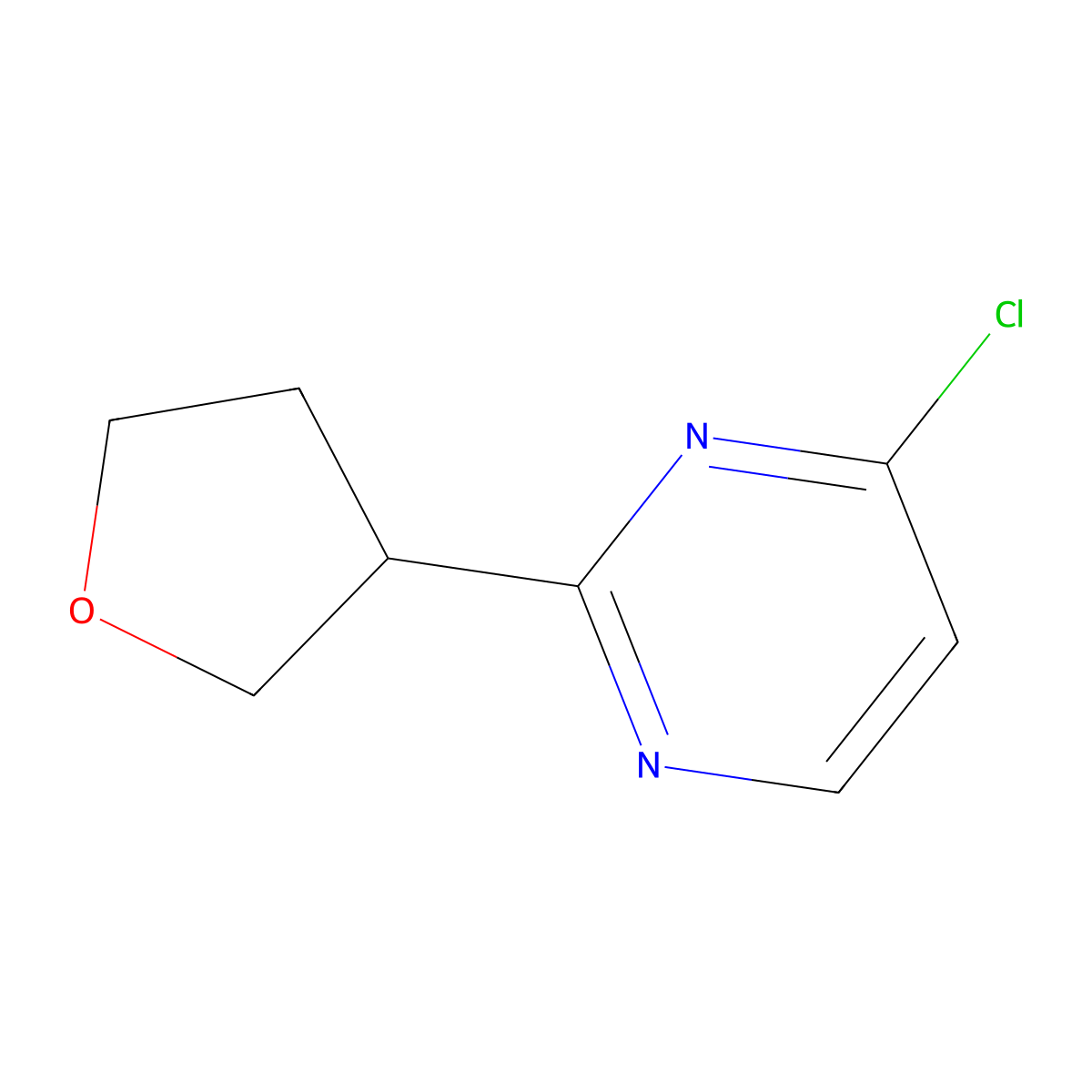4-Chloro-2-(oxolan-3-yl)pyrimidine molecular structure, CAS 1159814-17-1