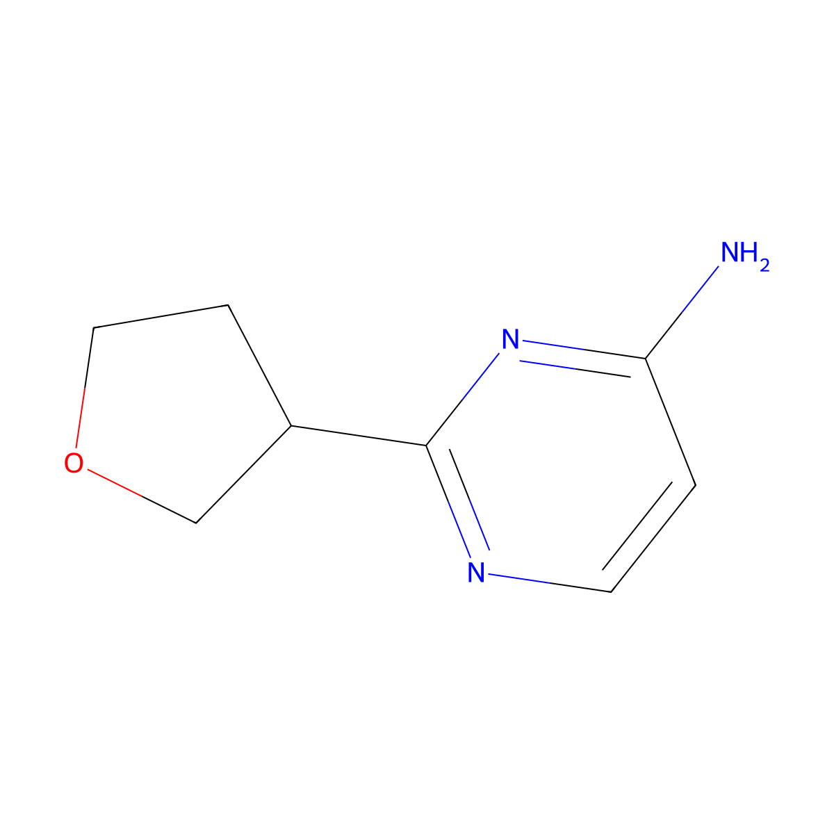 4-Amino-2-(tetrahydrofuran-3-yl)pyrimidine molecular structure, CAS 1159814-20-6