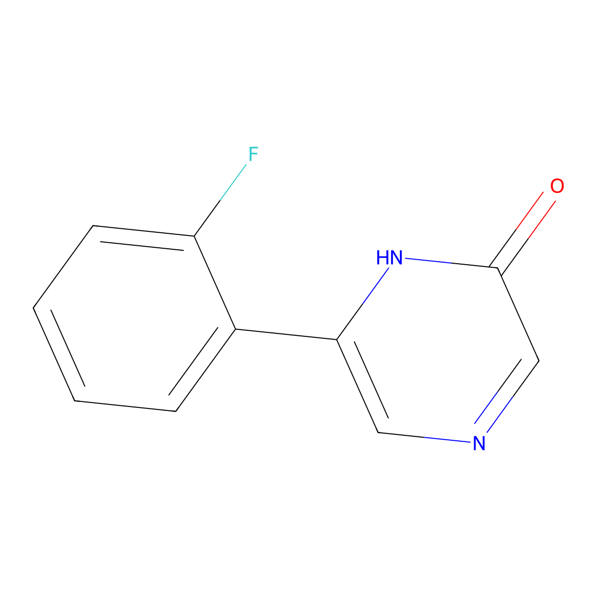 2-Hydroxy-6-(2-fluorophenyl)pyrazine molecular structure, CAS 1159814-24-0