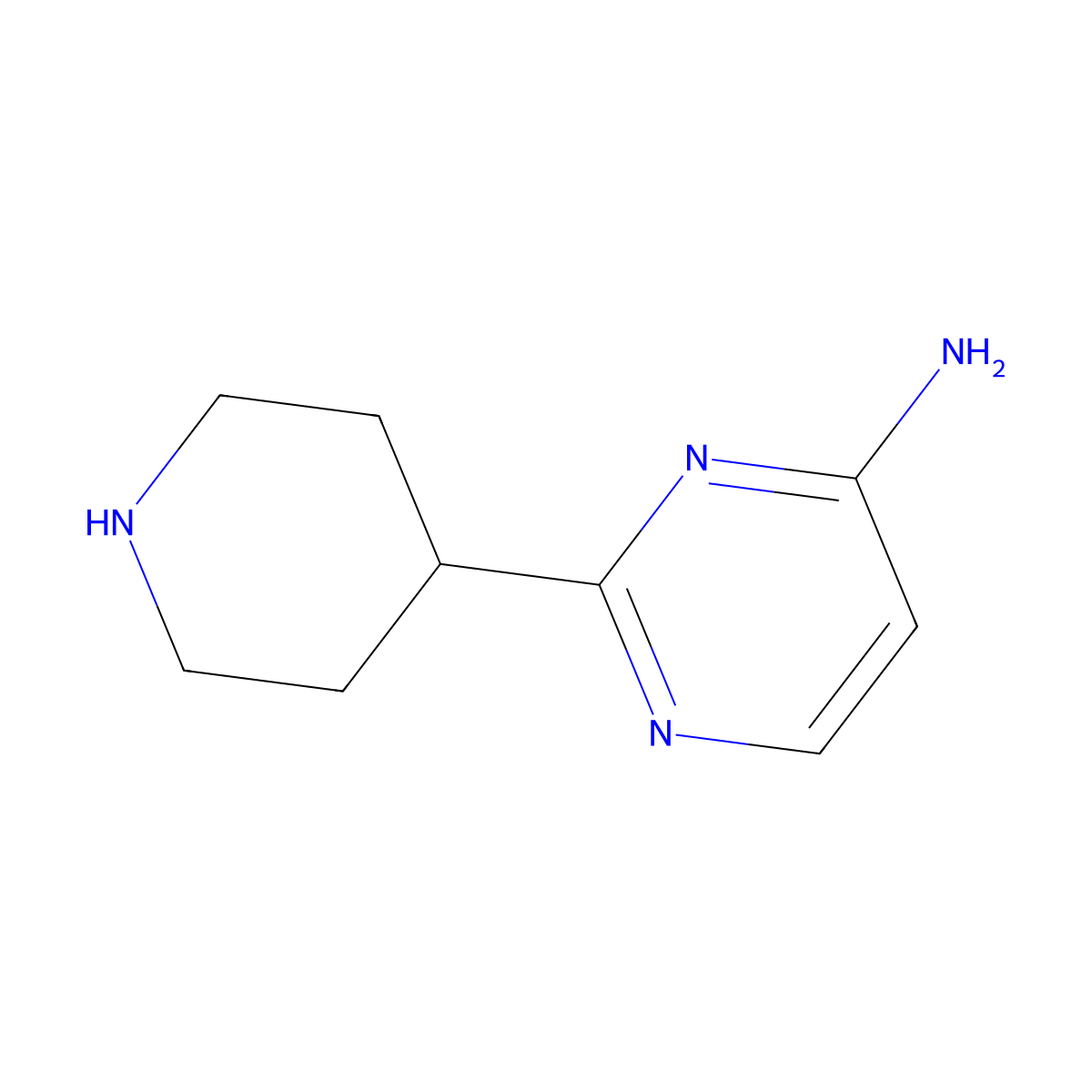 2-(Piperidin-4-yl)pyrimidin-4-amine molecular structure, CAS 1159814-28-4