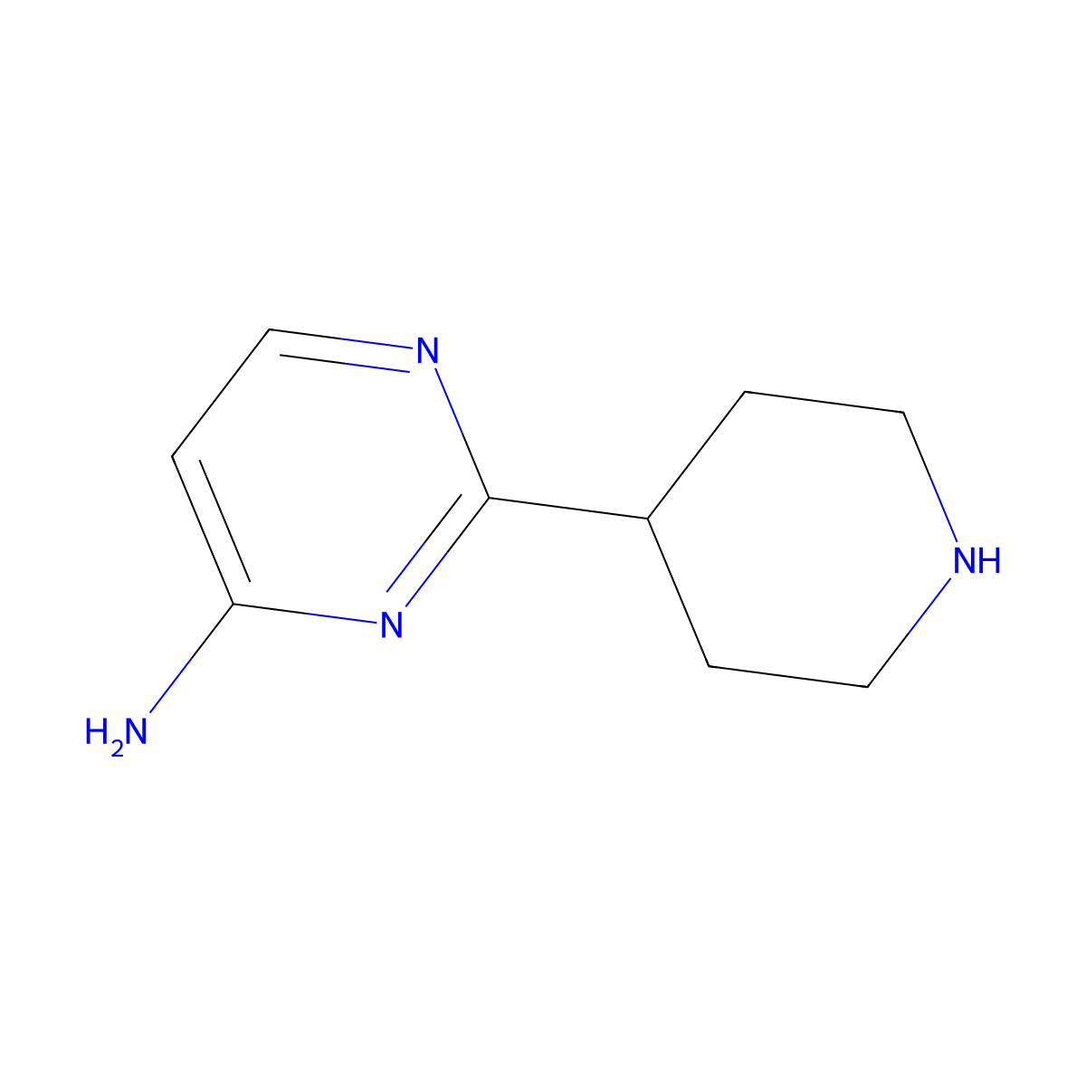 2-(Piperidin-4-yl)pyrimidin-4-amine molecular structure, CAS 1159814-28-4