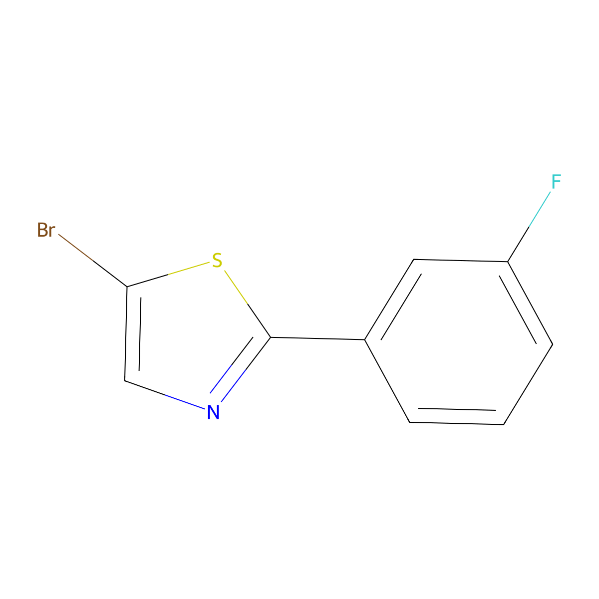 5-Bromo-2-(3-fluorophenyl)-1,3-thiazole molecular structure, CAS 1159814-31-9