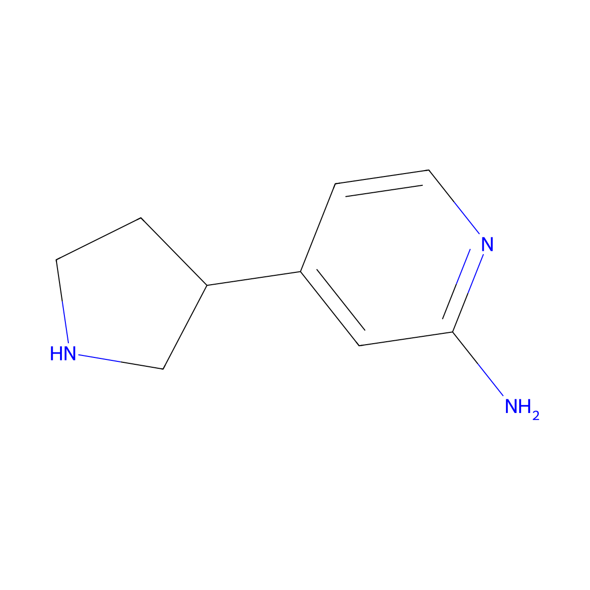 4-(Pyrrolidin-3-YL)pyridin-2-amine molecular structure, CAS 1159814-33-1