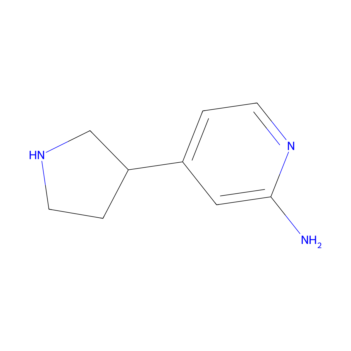 4-(Pyrrolidin-3-YL)pyridin-2-amine molecular structure, CAS 1159814-33-1